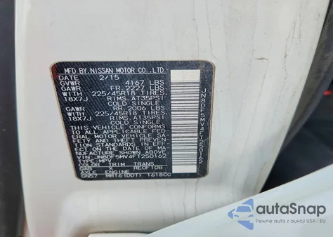 2015 Nissan Juke Nismo Rs z USA, uszkodzony, nr VIN JN8DF5MV4FT250162